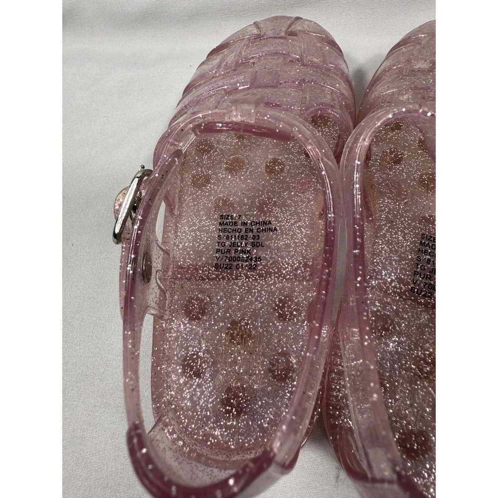GAP Girls Toddler Pink Glitter Jelly Fisherman Sandals Size 7